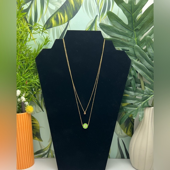 Dainty Evil Eye Multi-Strand Necklace - Evil Eye Minimalist Layered Necklace - Picture 12 of 16